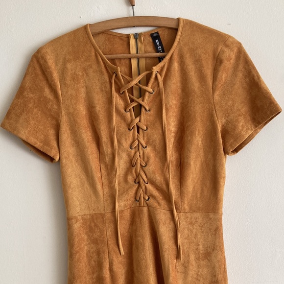 Adorable Design Lab Yellow Lace Up Dress - Picture 2 of 5